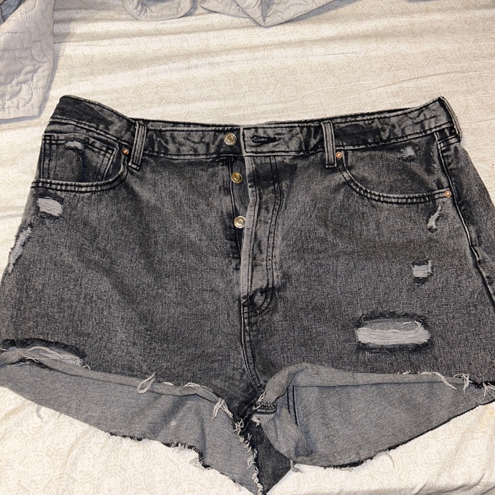Black/Grey Jean Shorts